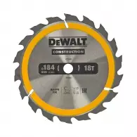 Диск с твърдосплавни пластини DEWALT Construction 184/2.6/16 Z=18, за дървесина