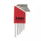 Ключ шестограм Г-образен FELO 1.5-5мм 6части, CrV, удължени, никелирани - small