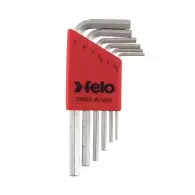 Ключ шестограм Г-образен FELO 1.5-5мм 6части, CrV, удължени, никелирани