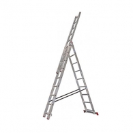 Алуминиевa стълба KRAUSE CORDA 3х9, 3500/4550/6200мм, трираменна, професионална, 150кг.