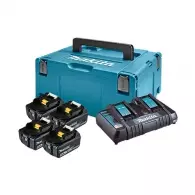 Комплект батерии и зарядно устройство MAKITA BL1860Bx4 + DC18RD с куфар, 18V, 6.0Ah, Li-Ion