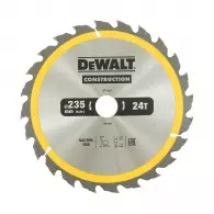 Диск с твърдосплавни пластини DEWALT Construction 235/2.6/30 Z=24, за дървесина
