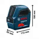 Линеен лазерен нивелир BOSCH GLL 2-10 Professional, 2 лазерни линии, точност 3mm/10m, автоматично - small, 104109