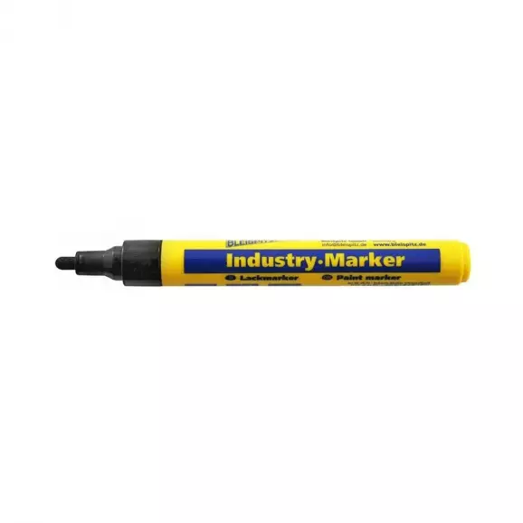 Маркер индустриален BLEISPITZ 4мм/140мм - черен, пълнител с 8мл боя