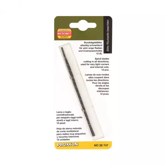Нож за банциг PROXXON 130x1.2x1.2мм z16, цилиндричен, за дърво и пластмаса, в пакет 12бр