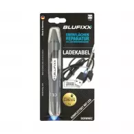 UV ремонтен гел писалка BLUFIXX LADEKABEL 5гр. черен, за кабелни обшивки на зарядни устройства, к-кт със светодиод
