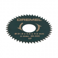 Диск циркулярен с остър зъб DREMEL 31.8x3.2мм Z=48, за рязане на мека и твърда дървесина, инстр. стомана