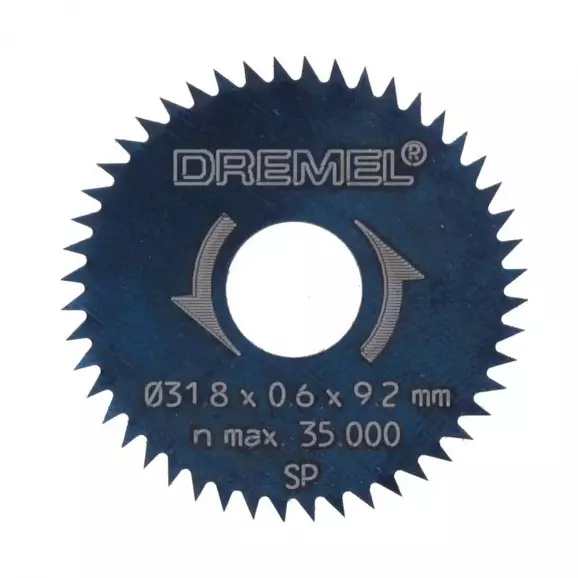 Диск циркулярен с остър зъб DREMEL 31.8x3.2мм Z=48, за рязане на мека и твърда дървесина, инстр. стомана