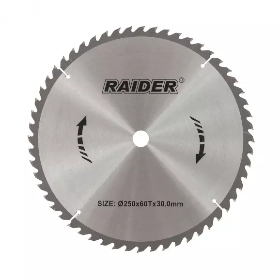 Диск с твърдосплавни пластини RAIDER 250/2.8/30 Z=60, за дървесина