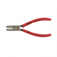 Клещи кербовъчни KNIPEX 0.25-2.5мм2, за изолирани кабелни накрайници, AWG 23-13, еднокомпонентни дръжки