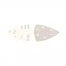 Шкурка велкро MAKITA White Velcro 94х94х94мм Р40 10броя, за дърво, метал, лакове, с 6 отвора, бяла, триъгълна, самозалепваща - small, 119526