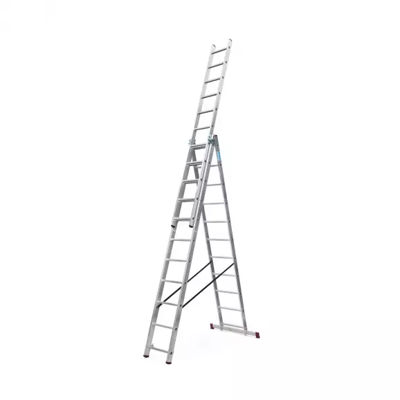 Алуминиевa стълба KRAUSE CORDA 3х11, 4300/5350/7250мм, трираменна, професионална, 150кг.