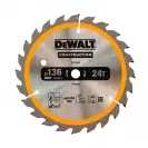Диск с твърдосплавни пластини DEWALT Construction 136/1.5/10 Z=24, за дървесина - small