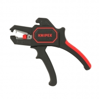 Клещи за заголване на кабели KNIPEX 0.2-6.0кв.мм, автоматични, изолирани, вграден резач за кабели до 2.5кв.мм