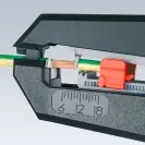 Клещи за заголване на кабели KNIPEX 0.2-6.0кв.мм, автоматични, изолирани, вграден резач за кабели до 2.5кв.мм - small, 127811