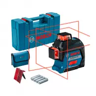 Линеен лазерен нивелир BOSCH GLL 3-80 CG, 3 лазерни линии, точност 2mm/10m, автоматично