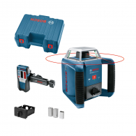Ротационен лазерен нивелир BOSCH GRL 400 H + BT 170 HD, червен лазер клас 2, обхват 400m, точност 0.5mm/10m, автоматично