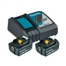 Комплект батерии и зарядно устройство MAKITA BL1860Bx2 + DC18RC, 18V, 6.0Ah, Li-Ion - small