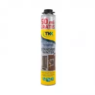Пяна полиуретанова TKK Tekapur Standard Best Seller 750мл + 50 Gtais, пистолетна, зимна (от -10°C до +35°C), 