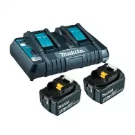 Комплект батерии и зарядно устройство MAKITA BL1860Bx2 + DC18RD, 18V, 6.0Ah, Li-Ion