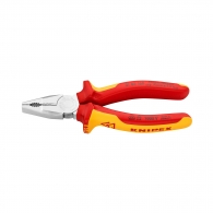 Клещи комбинирани KNIPEX 160мм 1000V, ф1.5/2.0мм, ф10мм/16мм2, CrV, двукомпонентна дръжка