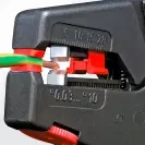 Клещи за заголване на кабели KNIPEX 0.3-10.0кв.мм, автоматични, изолирани, вграден резач за кабели до 2.5кв.мм - small, 145376