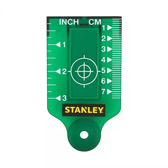 Мишена магнитна за лазерен нивелир STANLEY-зелена, с двойна скала cm/inch