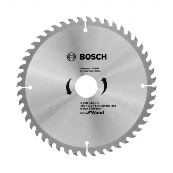 Диск с твърдосплавни пластини BOSCH ECO WOOD 190/2.2/30 Z=48, за дървесина