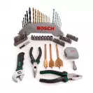 Комплект инструменти BOSCH 70части, свредла, накрайници, отвертки, клещи, ключ, в куфар - small, 155155
