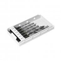 Свредла FESTOOL 4.0-10.0мм 6части, за дърво, CV-стомана, 2 режещи ръба, цилиндрична опашка с държач