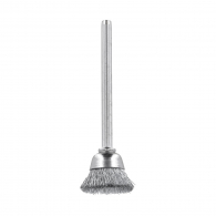 Четка камбанка DREMEL 442 ф13x3.2мм, за прав шлайф, конусовидна, въглеродна стомана, с опашка 3.2мм, сребро