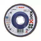 Диск ламелен BOSCH X-LOCK 125x22.23 P80, за шлайфане на неръждаема стомана, чугун, стоманена ламарина - small