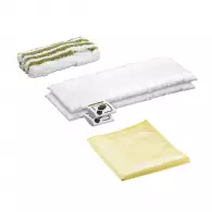 Микрофибърни кърпи за баня KARCHER, 2 x кърпи за под, 1 x полираща кърпа, 1 x абразивен калъф за ръчна дюз