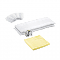 Микрофибърни кърпи за кухни KARCHER, 2 x кърпи за под, 1 x почистваща кърпа, 1 x мек калъф за ръчна дюза