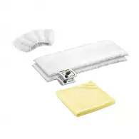Микрофибърни кърпи за кухни KARCHER, 2 x кърпи за под, 1 x почистваща кърпа, 1 x мек калъф за ръчна дюза