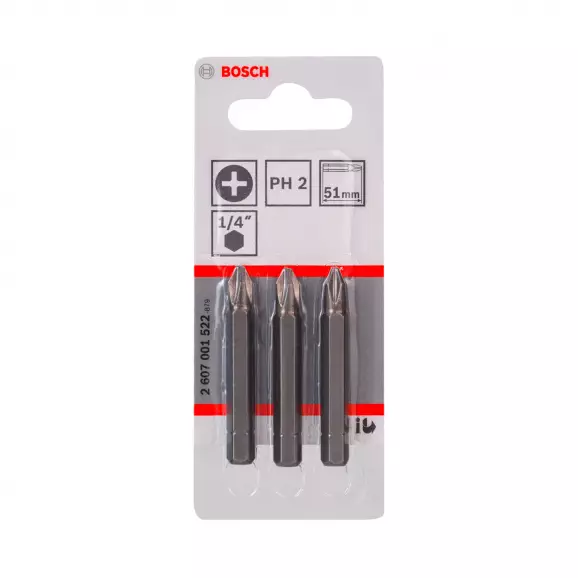 Накрайник кръстат BOSCH PH 2x51мм 3бр, C6.3, CS