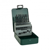 Свредла BOSCH Box 1.0-10.0мм 19части, за метал, HSS-R, горещо валцовано, цилиндрична опашка
