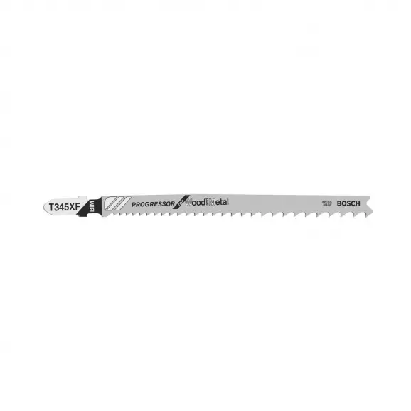 Нож за прободен трион BOSCH T345XF 2.4-5.0х132/107мм 3бр., за дървесина, метал, пластмаса, алуминий, BiM, Т-захват