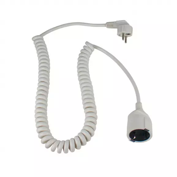 Удължител кабелен с PVC изолация AS SCHWABE 1.0-2.5м-бял, 3х1.5мм, H05VV-F