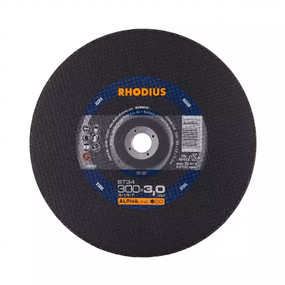 Диск карбофлексов RHODIUS ALPHAline ST34 300х3.0x25.4мм, за рязане на метал