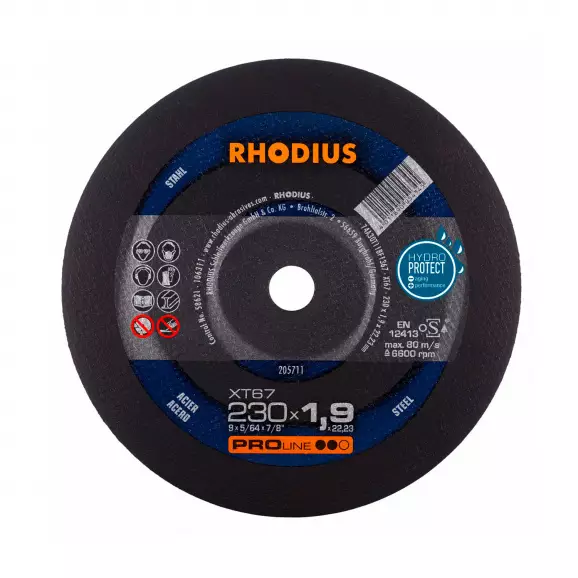 Диск карбофлексов RHODIUS PROLine XT67 230х1.9x22.23мм, за рязане на метал