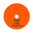 Диск за полиране RUBI 100мм P200, за сухо полиране на гранит, мрамор и камък, оранжев - small