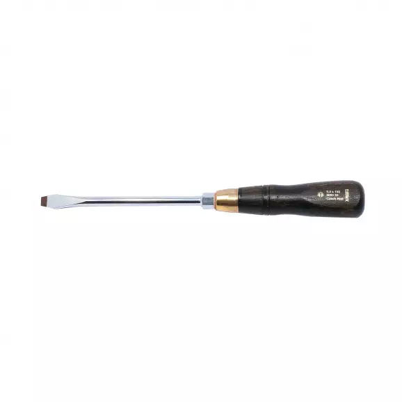 Отверткa плоска NAREX WOOD LINE PLUS 1.2х8.0х270/150мм, CrV, еднокомпонентна дръжка