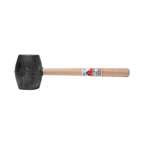Чук гумен RUBI 0.500кг/черен, с дървена дръжка, черен каучук
