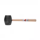 Чук гумен RUBI 0.500кг/черен, с дървена дръжка, черен каучук - small