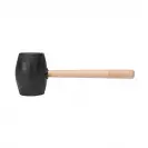 Чук гумен RUBI 0.750кг/черен, с дървена дръжка, черен каучук - small