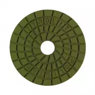 Диск за полиране TYROLIT 100х3.0мм P150, за мокро полиране на гранит, мрамор и подова мозайка, тъмно зелен