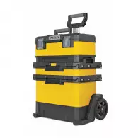 Куфар за инструменти на колела STANLEY Rolling Workshop, 568х389х730мм, полипропилен, жълт/черен