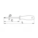 Отвертка кръстата UNIOR CR PZ0 3.0х145/60мм, CrV, еднокомпонентна дръжка - small, 185534