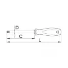 Отвертка торкс UNIOR TBI ТХ15 3.5х165/80мм, закалена, CrV, трикомпонентна дръжка - small, 185516